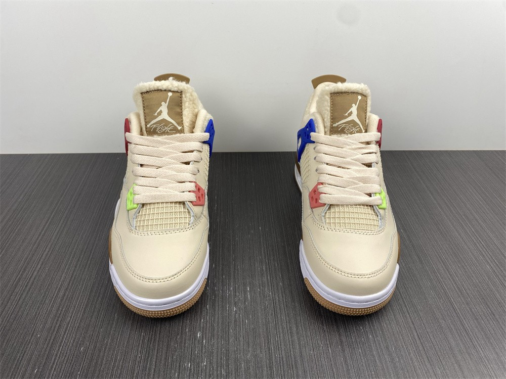 air jordan 4 retro beige blue red blue shoes dc0790-103