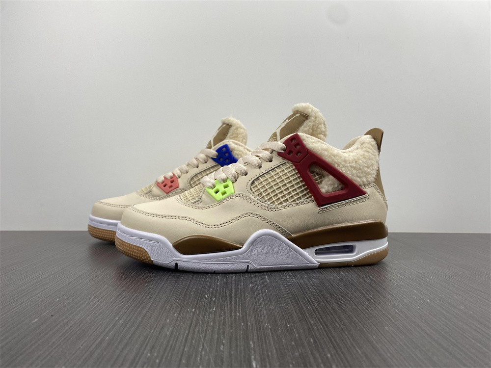 air jordan 4 retro beige blue red blue shoes dc0790-103