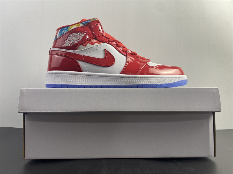 air jordan 1 mid red patent dc7294-600