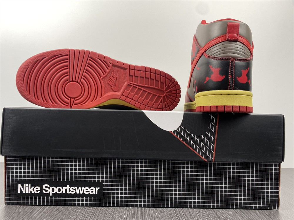 nike dunk high 1985 red acid wash - dd9404-600