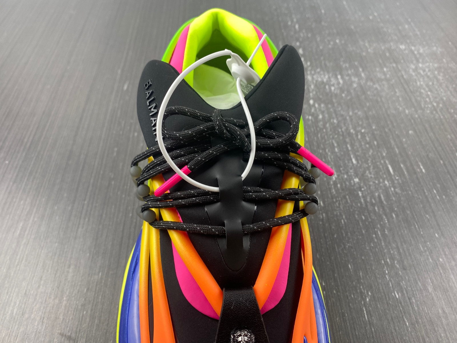 balmain neoprene and leather unicorn low-top sneakers am1vj308