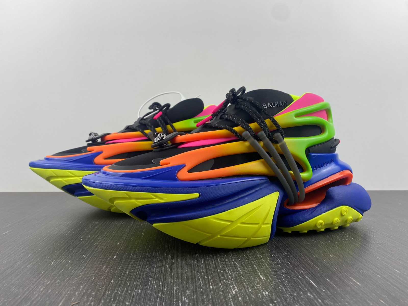 balmain neoprene and leather unicorn low-top sneakers am1vj308