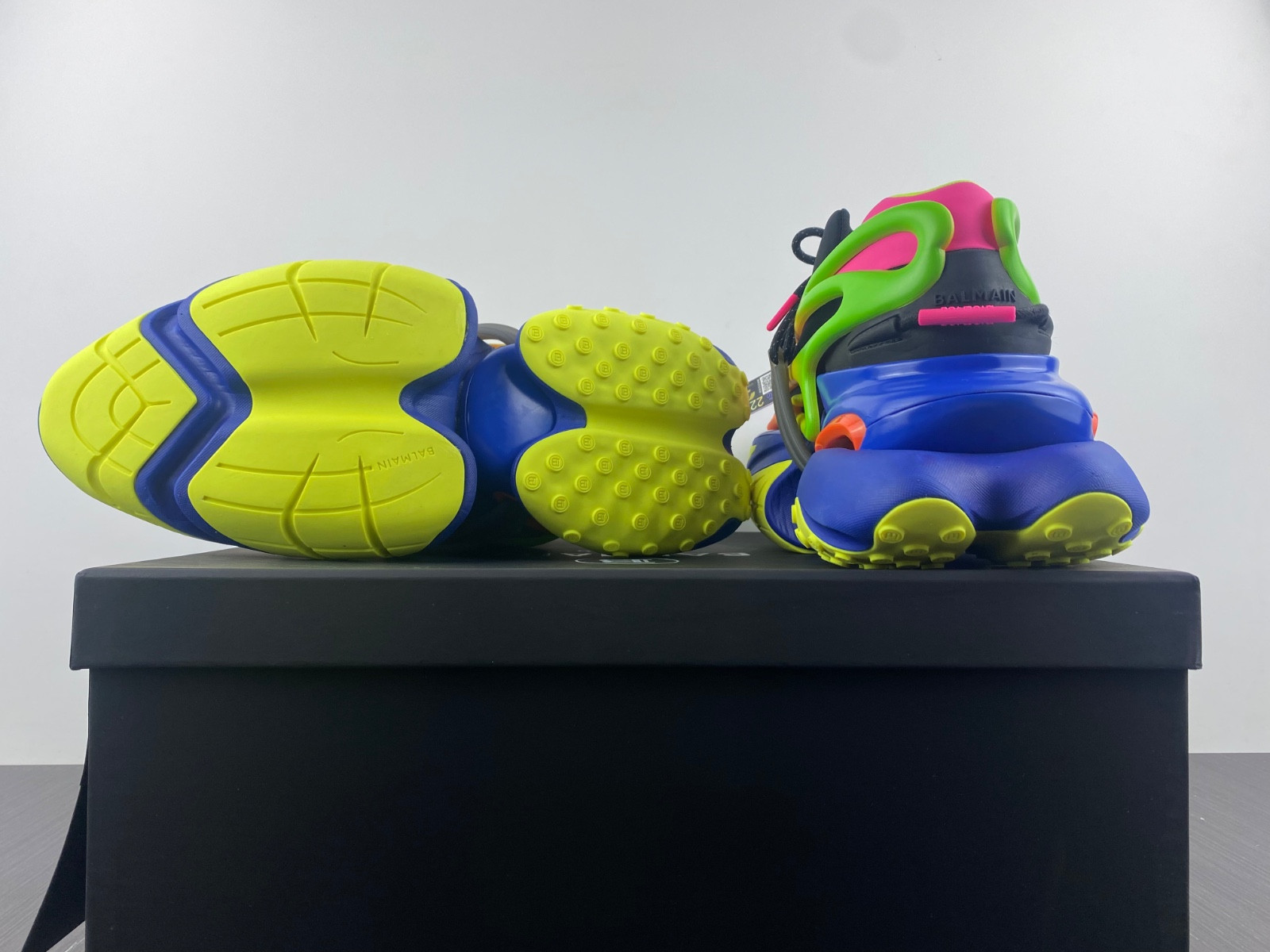 balmain neoprene and leather unicorn low-top sneakers am1vj308