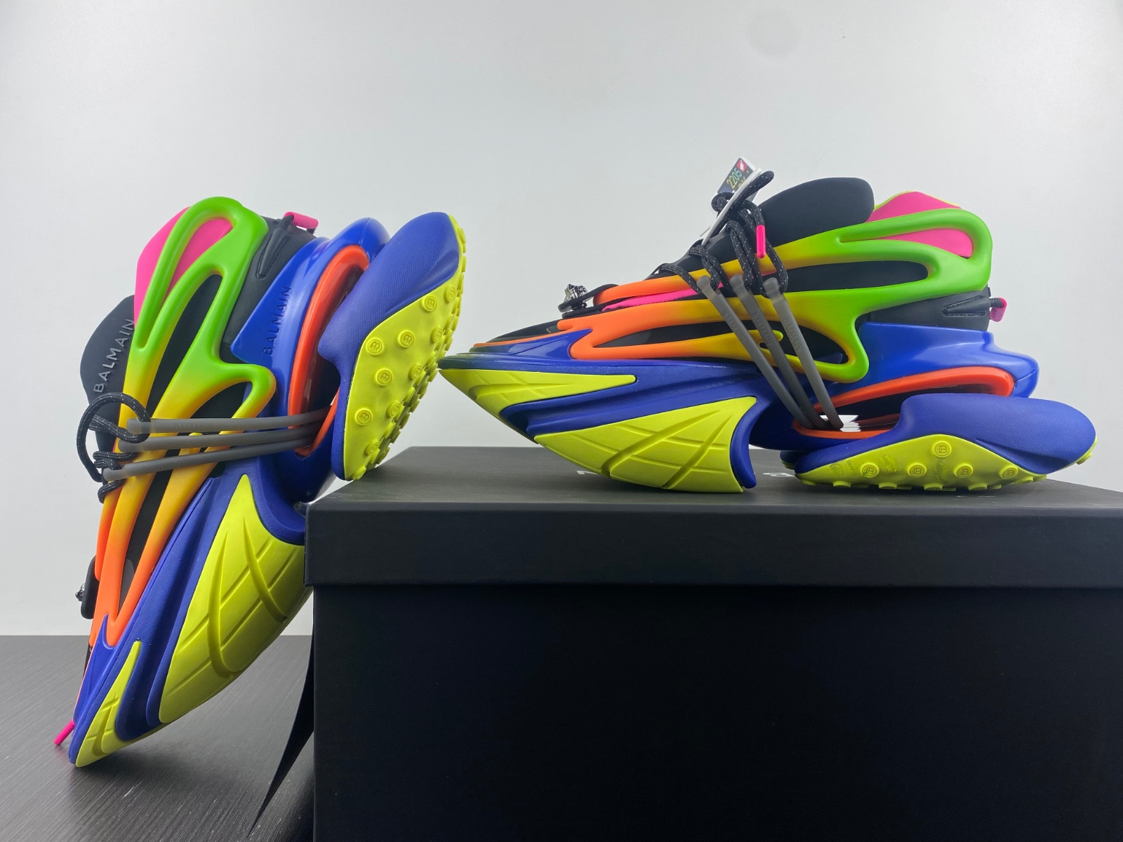 balmain neoprene and leather unicorn low-top sneakers am1vj308