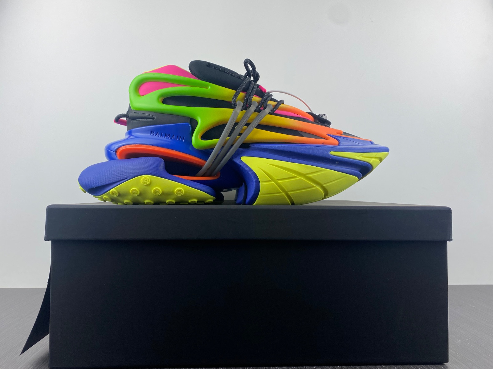 balmain neoprene and leather unicorn low-top sneakers am1vj308