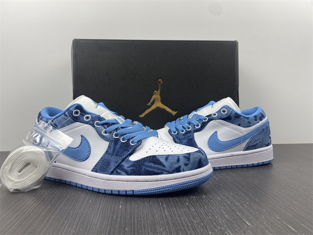 jordan 1 low washed denim (gs) - dm8947-100
