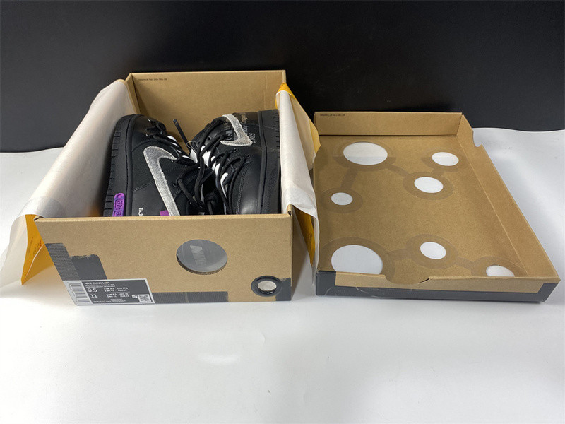 owt™ x nike dunk low "the 50" black/silver dm1602-001