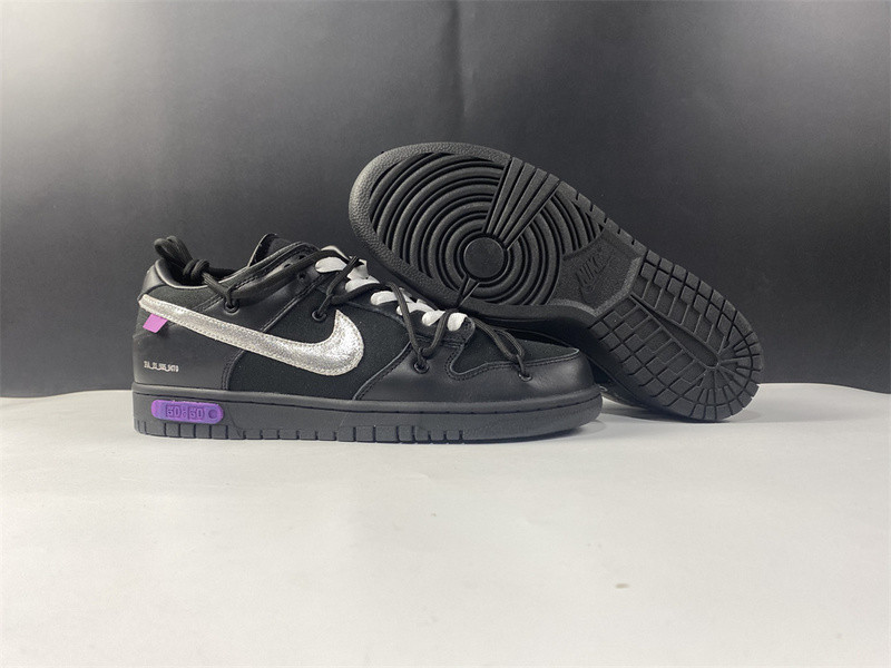 owt™ x nike dunk low "the 50" black/silver dm1602-001