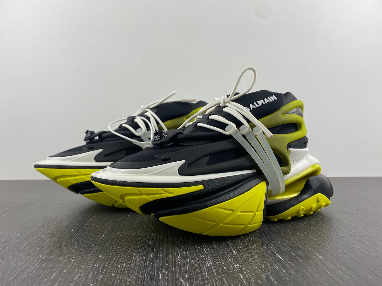 balmain neoprene and leather unicorn low-top sneakers am1vj398