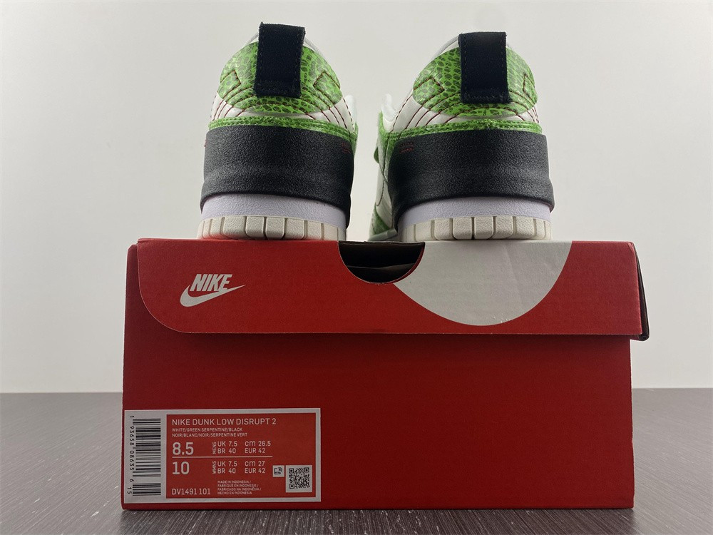 nike dunk low disrupt 2 just do it snakeskin green (w) dv1491-101