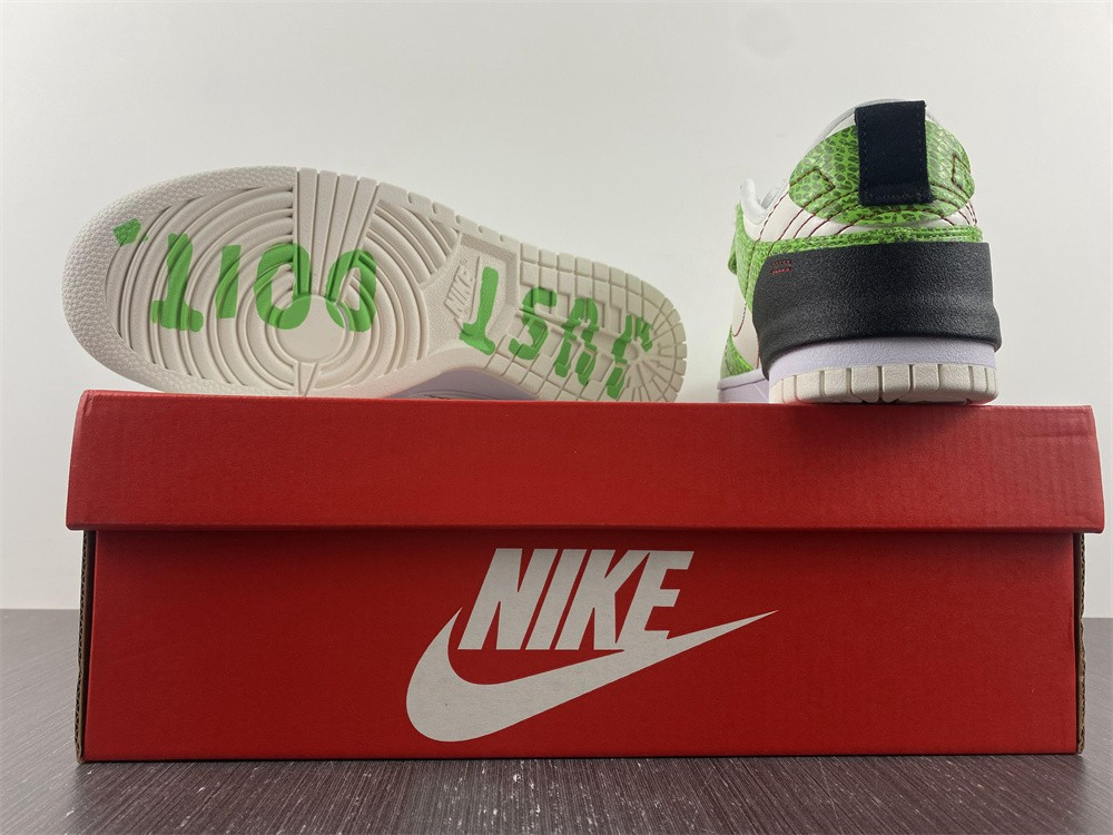 nike dunk low disrupt 2 just do it snakeskin green (w) dv1491-101