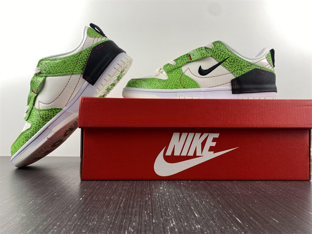 nike dunk low disrupt 2 just do it snakeskin green (w) dv1491-101