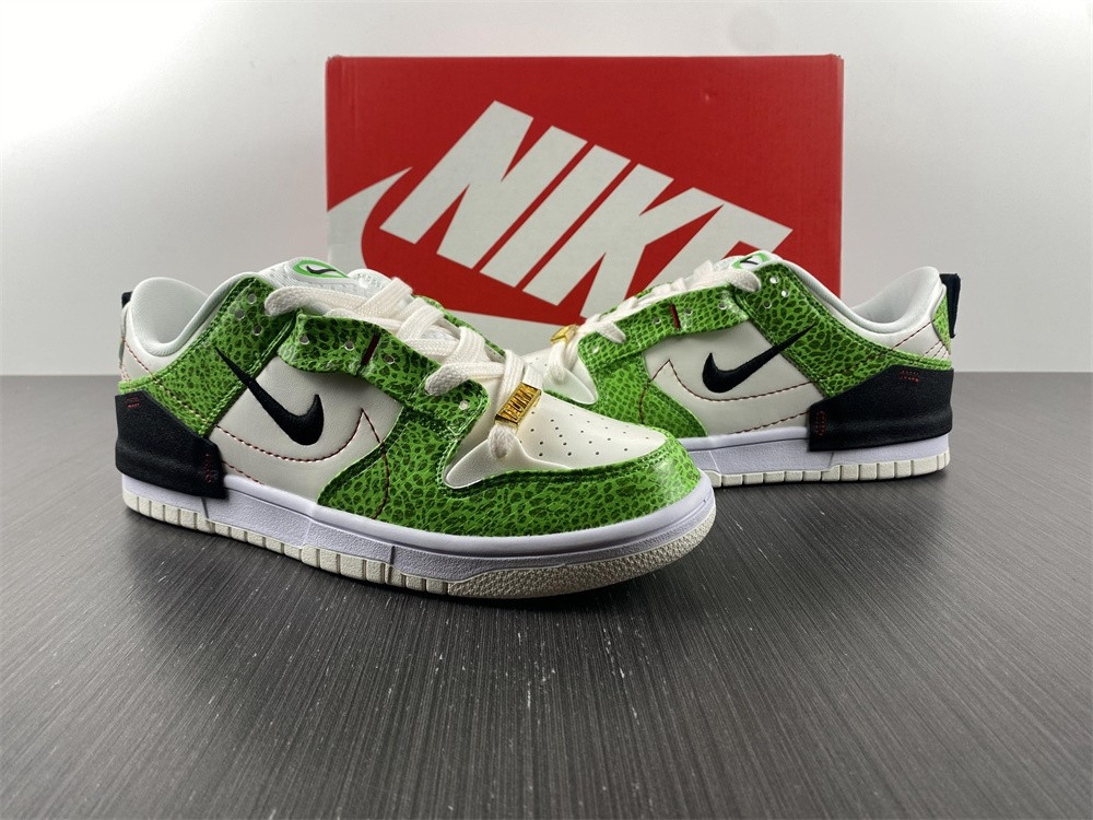 nike dunk low disrupt 2 just do it snakeskin green (w) dv1491-101