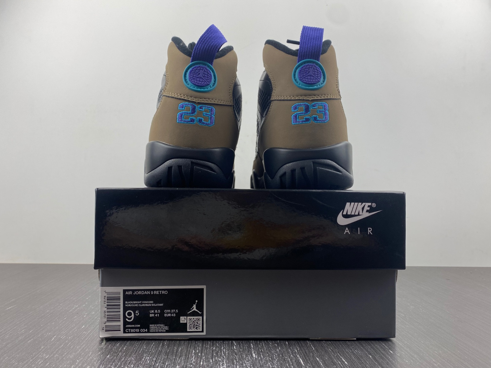air jordan 9 olive concord ct8019-034