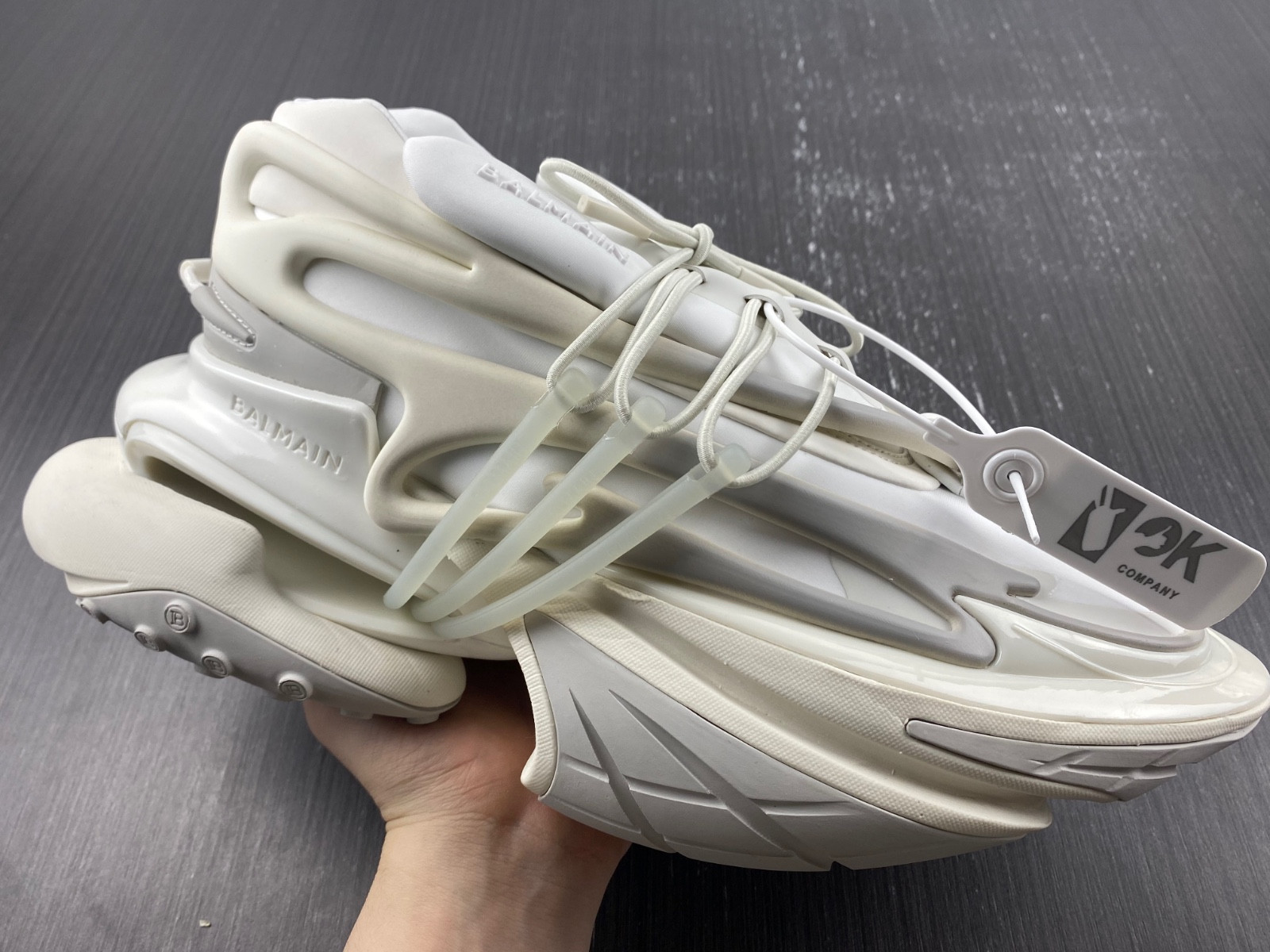 balmain neoprene and leather unicorn low-top sneakers am1vj309