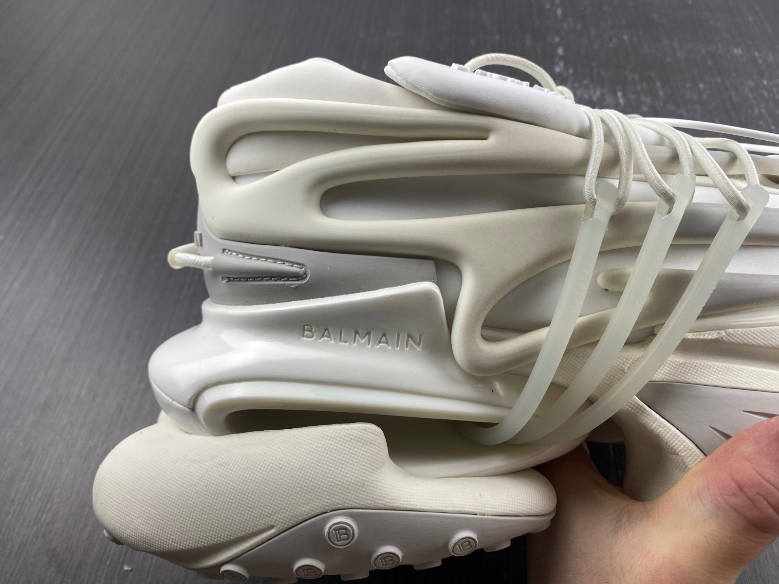 balmain neoprene and leather unicorn low-top sneakers am1vj309