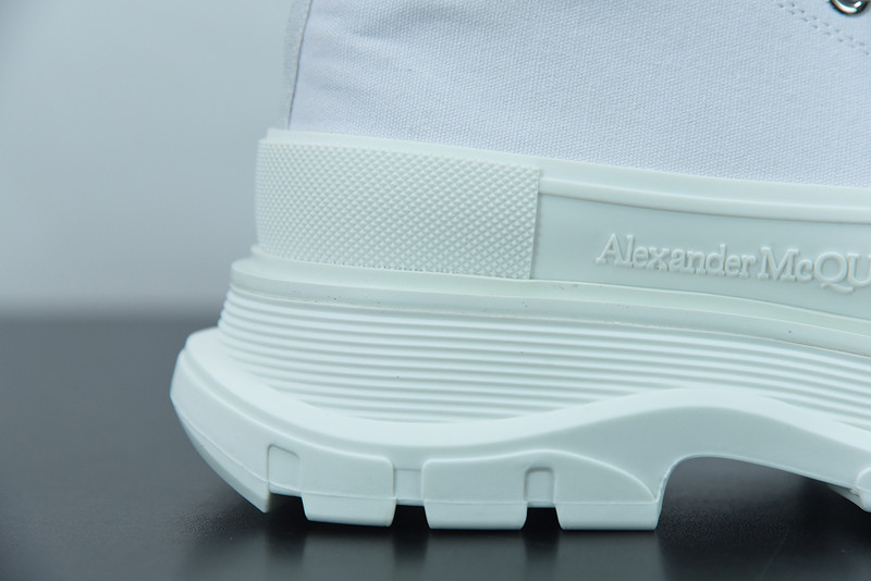 alex mcq tread slick boot in white