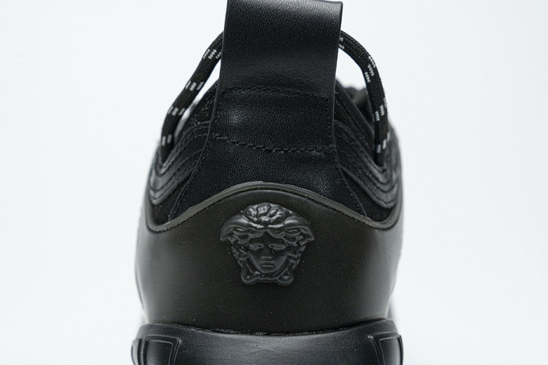 versace chain reaction triple black sneakers