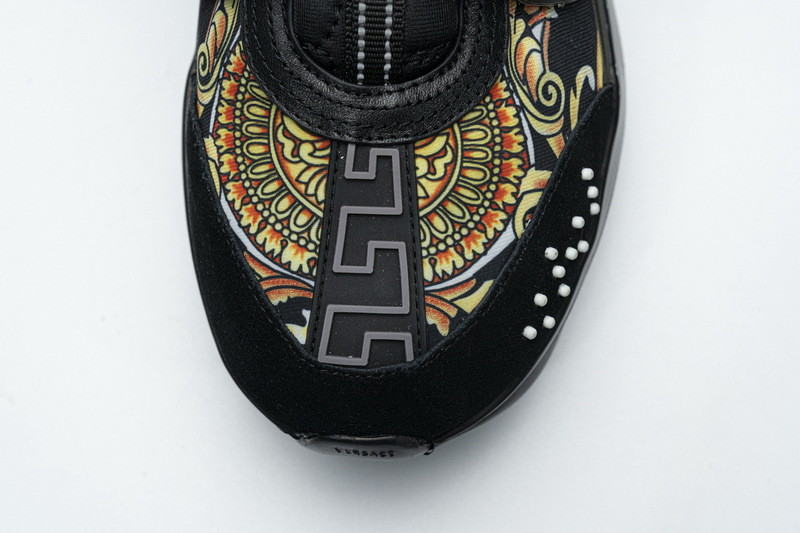 versace chain reaction triple black sneakers