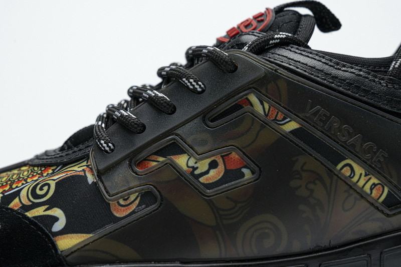 versace chain reaction triple black sneakers