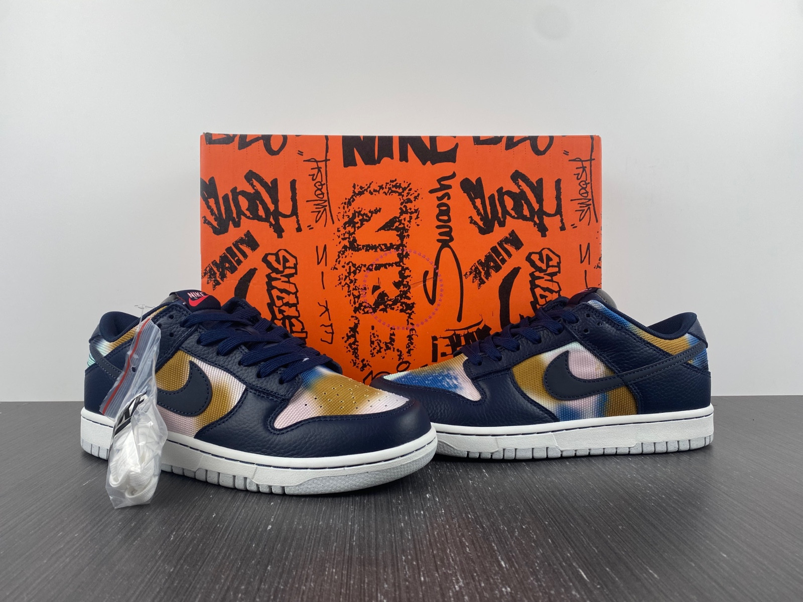 nike dunk low graffiti navy - dm0108-400