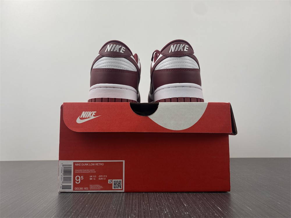 nike dunk low “bordeaux” white/bordeaux dd1503-108