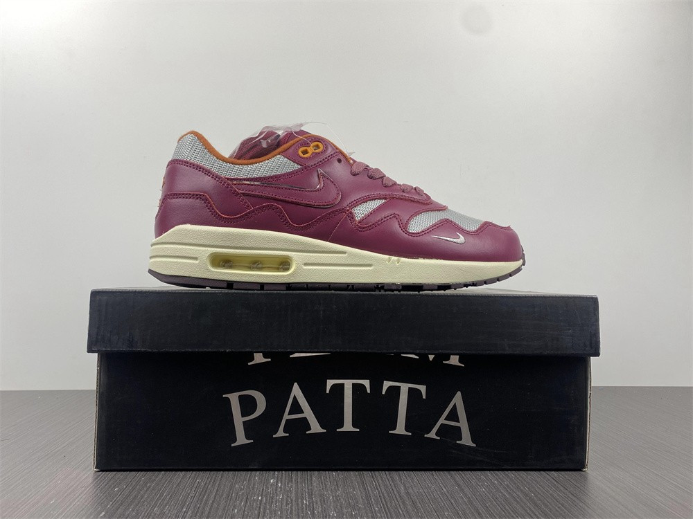 nike air max 1 patta waves rush maroon (with bracelet) do9549-001