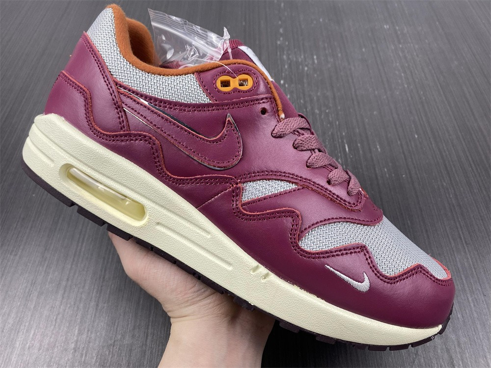 nike air max 1 patta waves rush maroon (with bracelet) do9549-001