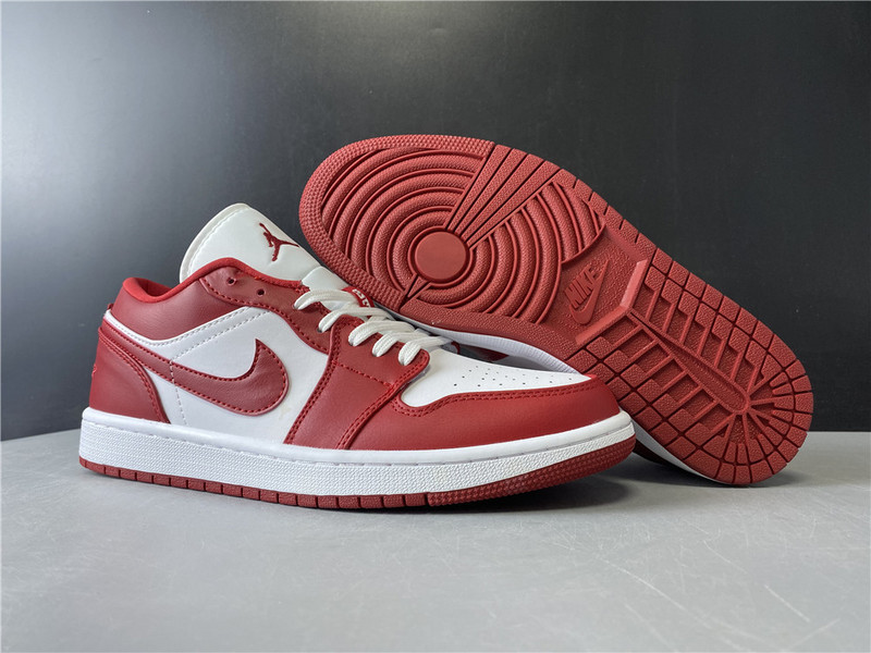 jordan 1 low gym red white - 553558-611