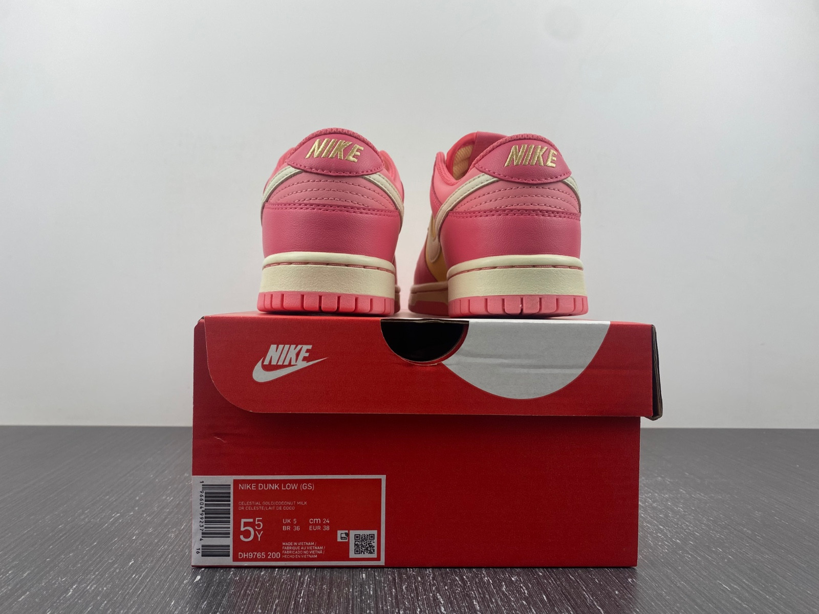 nike dunk low strawberry peach cream (gs) - dh9765-200