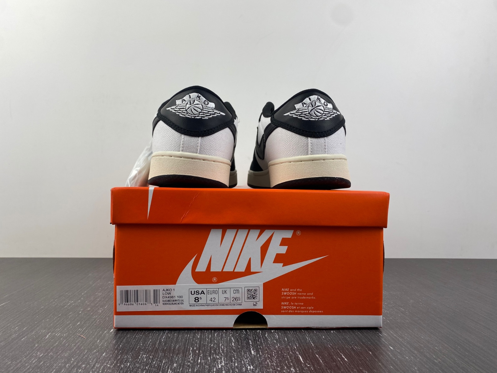 air jordan 1 ko low "black/white" dx4981-100