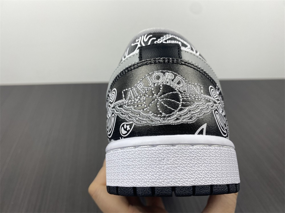 jordan 1 low black white grey - 553558-040