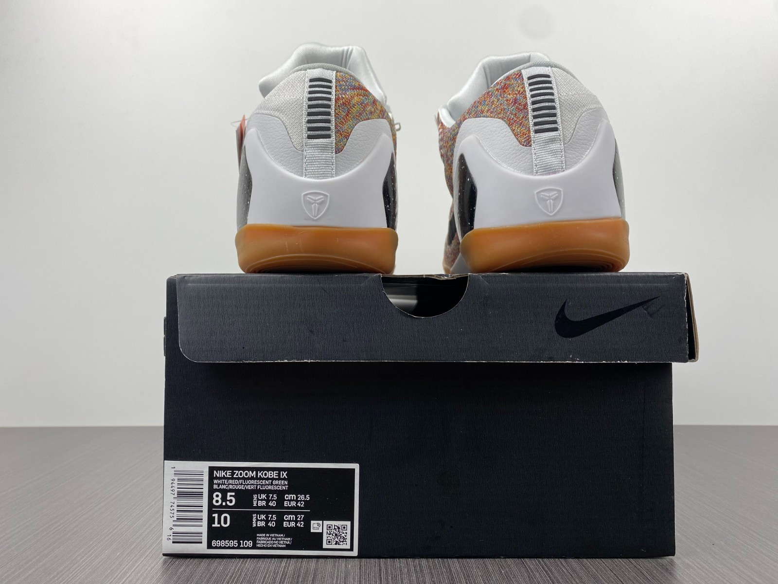 nike kobe 9 elite preM1vm low htm milan white multi 698595-109