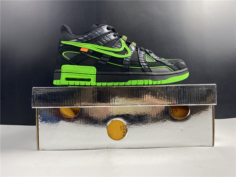 owt x nike air rubber dunk “green strike” cu6015-001