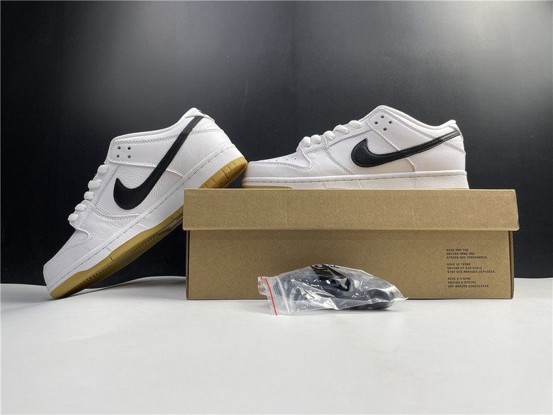 nike sb dunk low orange label white black - cd2563-100