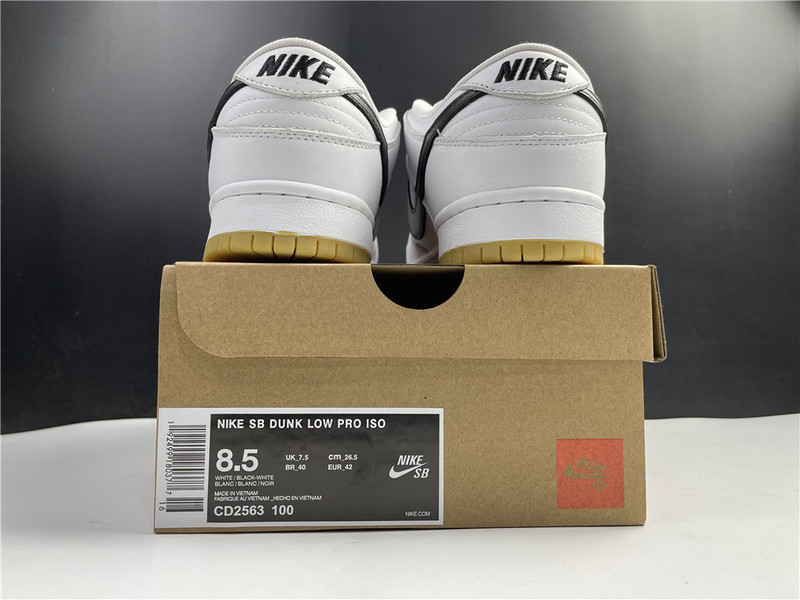 nike sb dunk low orange label white black - cd2563-100