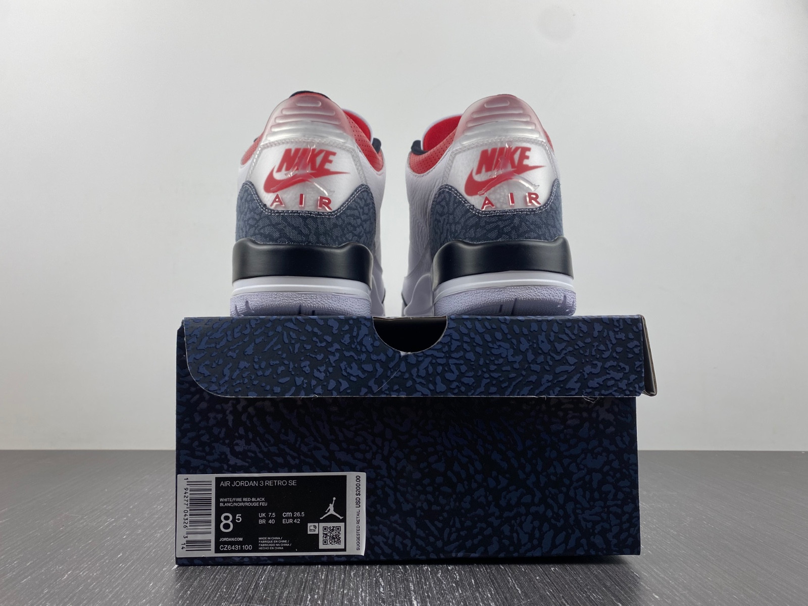 jordan 3 retro se fire red denim (2020) - cz6431-100