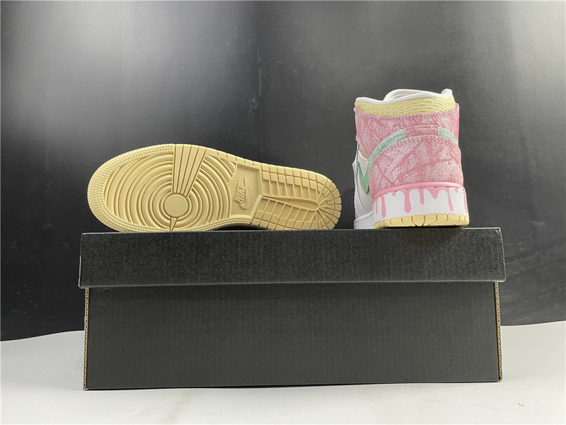 jordan 1 mid paint drip (gs) - dd1666-100