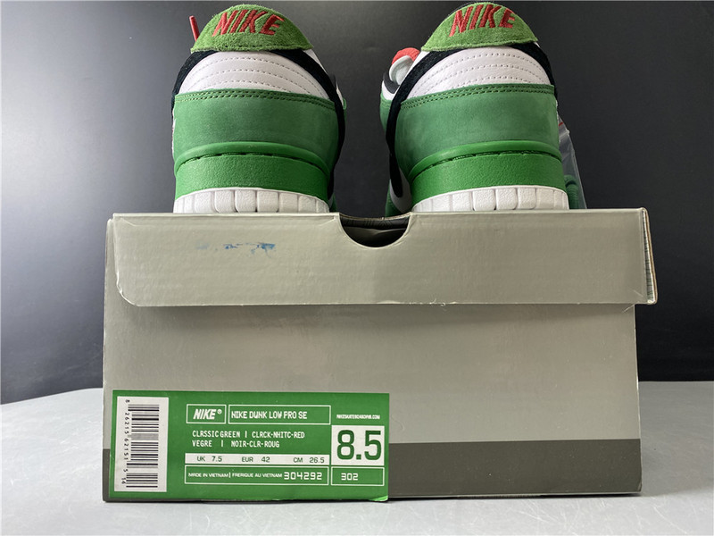 nike dunk low pro sb heineken 304292-302