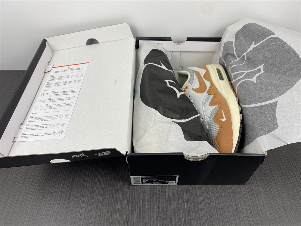 patta nike air max 1 rush maroon dh1348-001