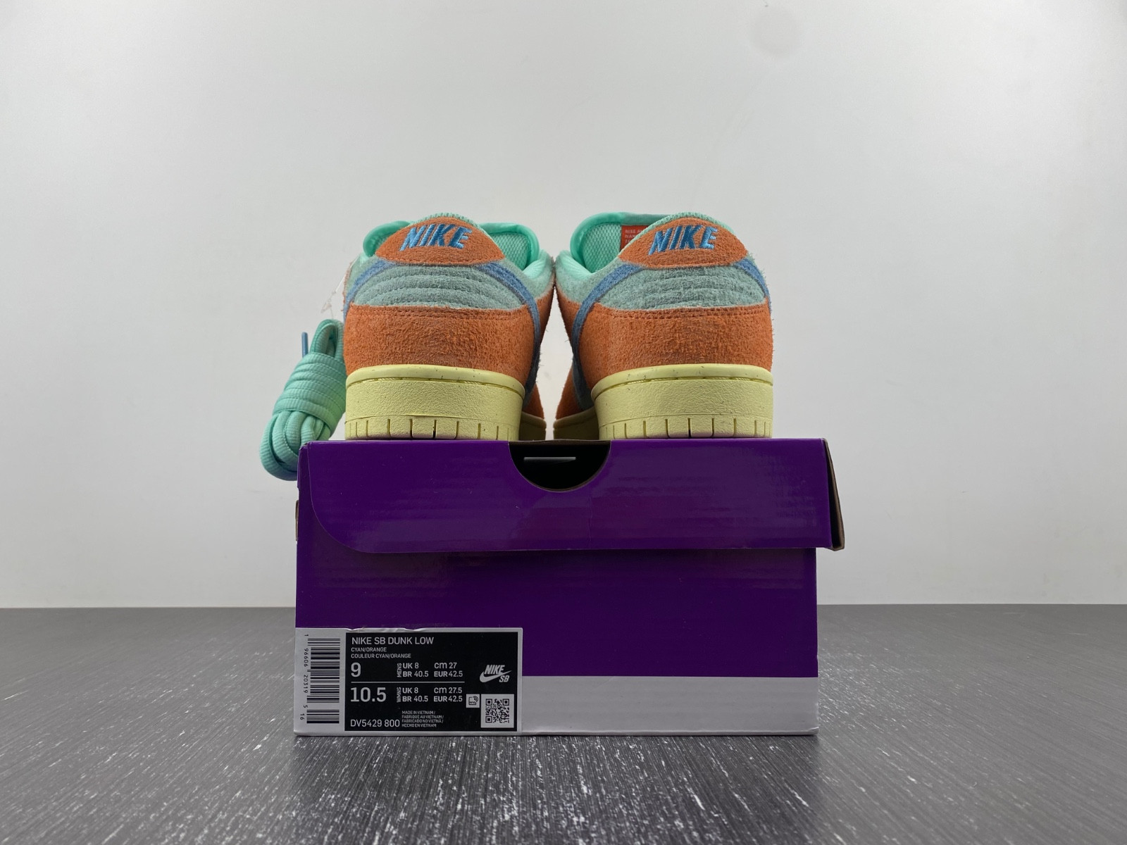 nike sb dunk low orange aqua dv5429-800