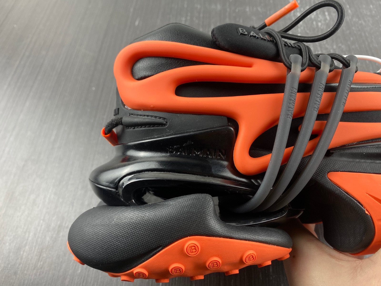 balmain neoprene and leather unicorn low-top sneakers ym1vj309