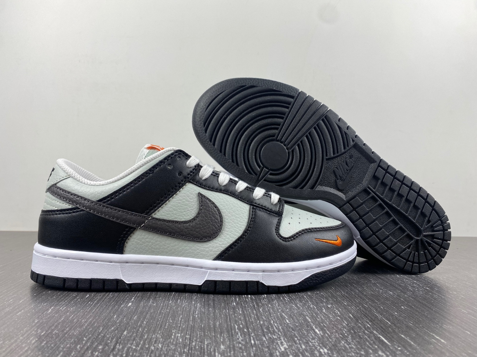 nike dunk low black grey orange fn7808-001