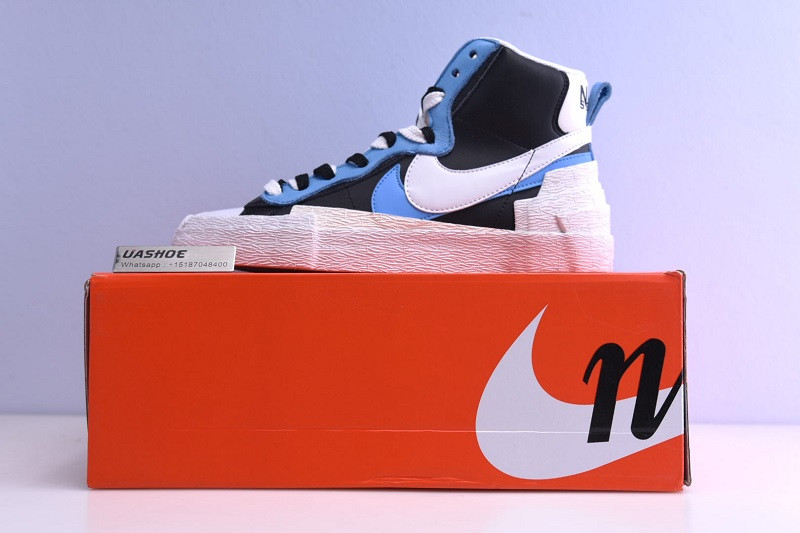 nike blazer high sacai white black legend blue bv0072-001