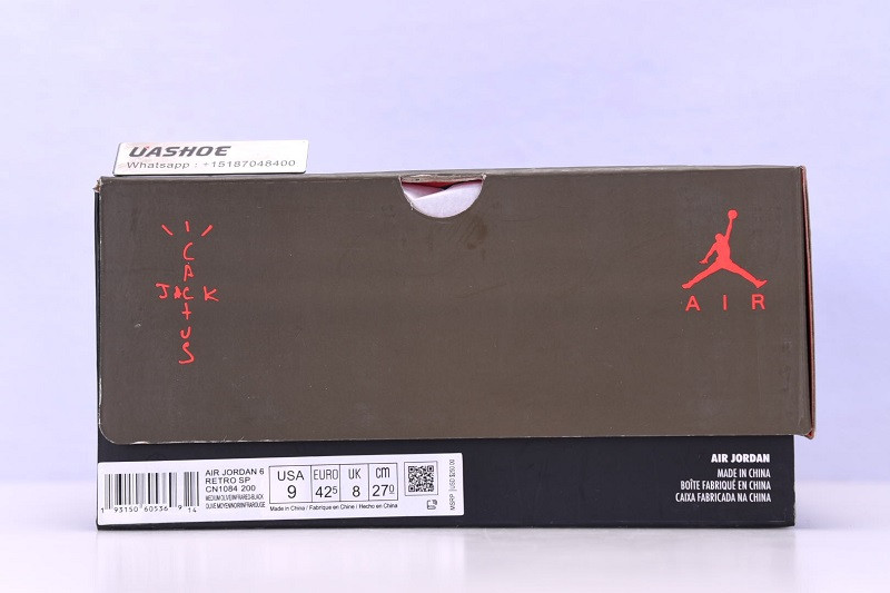 travis scott air jordan 6 medium olive cactus jack cn1084-200