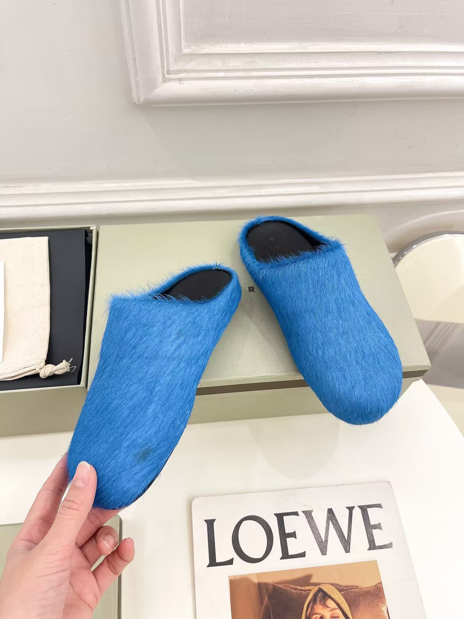 Ma*n1 blue fussbett sabot loafers