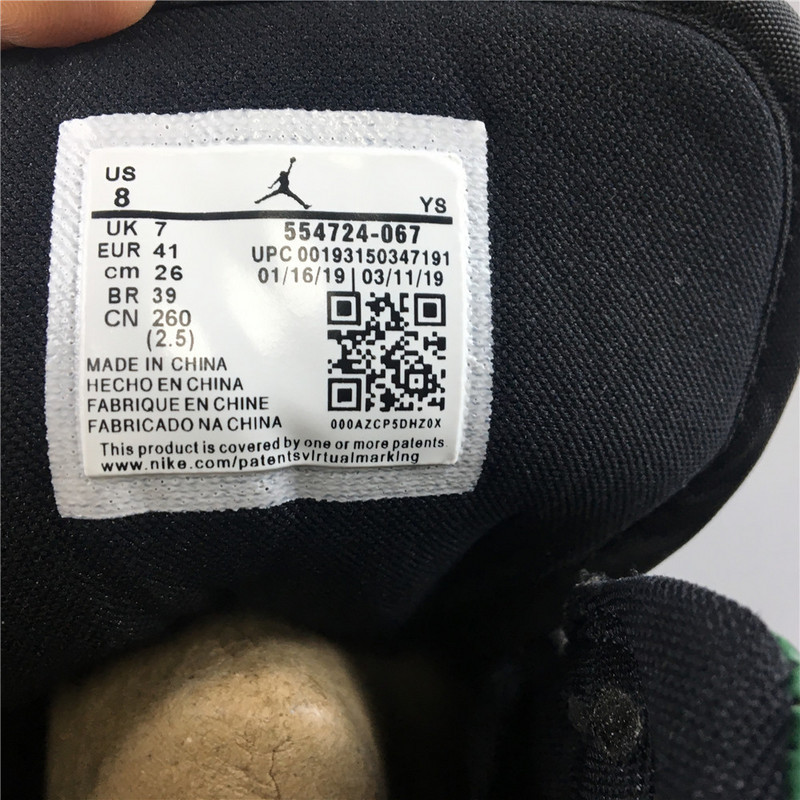 jordan 1 mid green toe 554724-067