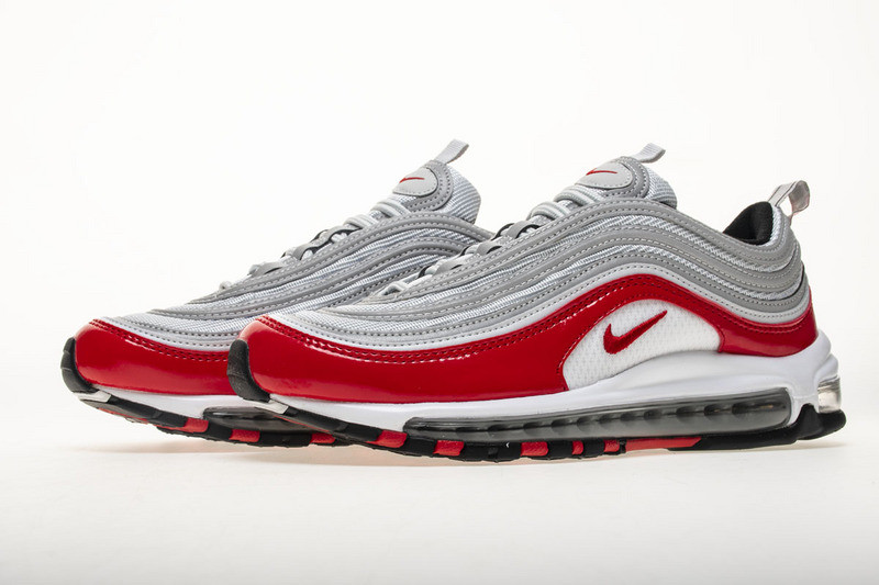 nike air max 97 pure platinum/university red 921826 -009