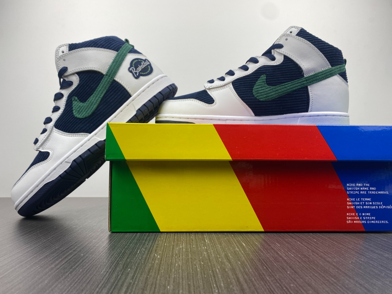 nike dunk high sports specialties white navy dh0953 400