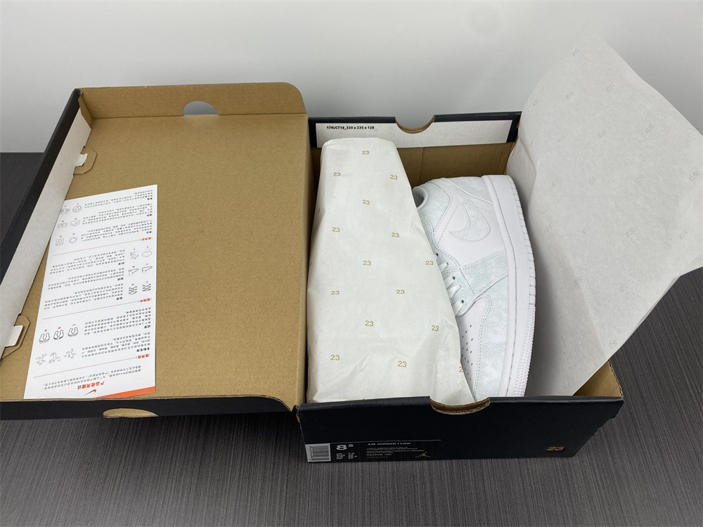 jordan 1 low triple white tumbled leather - 553558-130